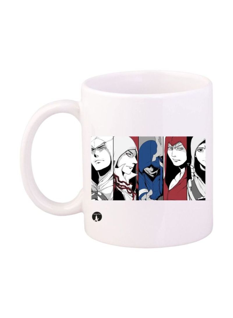 RKN Assassin's Creed Video Game Printed Mug White/Red/Blue Standard Size