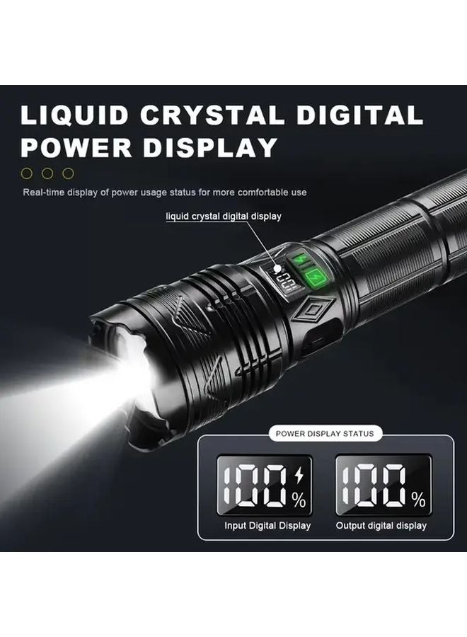 Ba Black Outdoor Portable Adjustable Super Bright Long Shot Searchlight Flashlight - Image 4