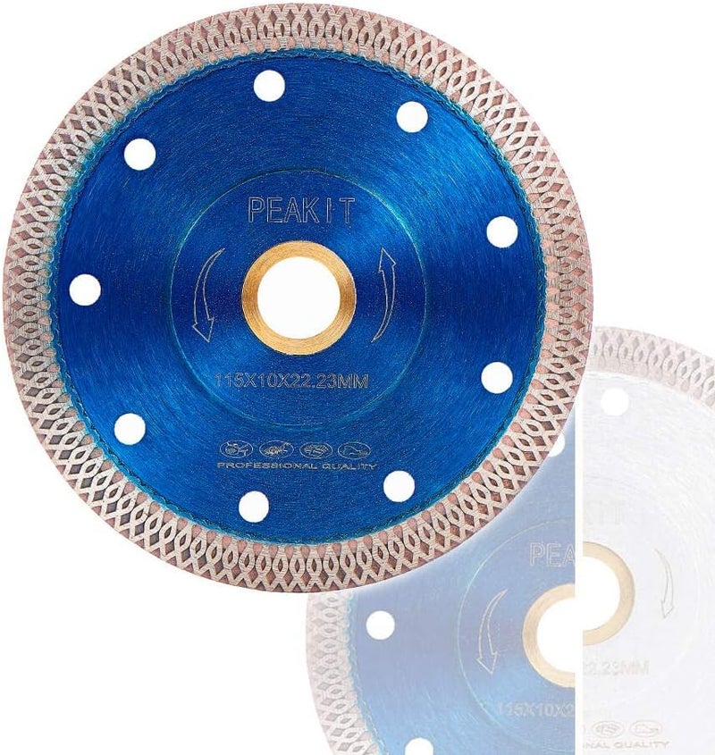 PEAKIT Tile Cutter Blade 4.5 Inch Porcelain Diamond Blade Ceramic Cutting Disc Wheel for Angle Grinder, Reversible Color - Image 1
