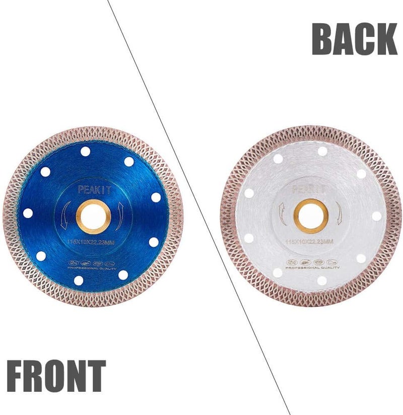 PEAKIT Tile Cutter Blade 4.5 Inch Porcelain Diamond Blade Ceramic Cutting Disc Wheel for Angle Grinder, Reversible Color - Image 2