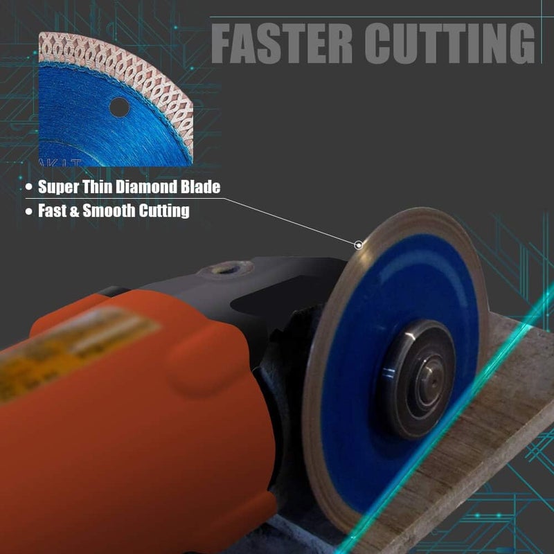 PEAKIT Tile Cutter Blade 4.5 Inch Porcelain Diamond Blade Ceramic Cutting Disc Wheel for Angle Grinder, Reversible Color - Image 3