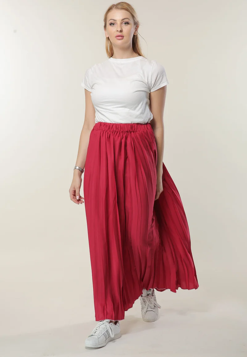 Moistreet High Waist Crepe Maxi Skirt