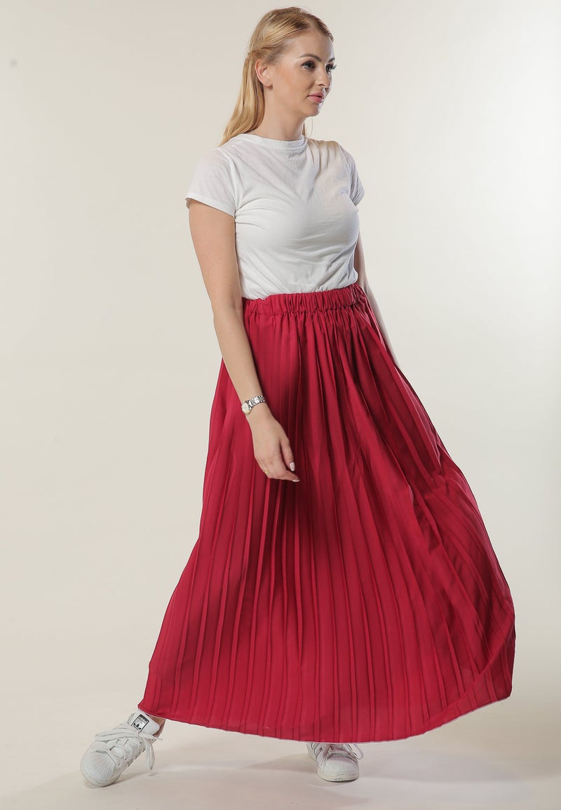 Moistreet High Waist Crepe Maxi Skirt - Image 4