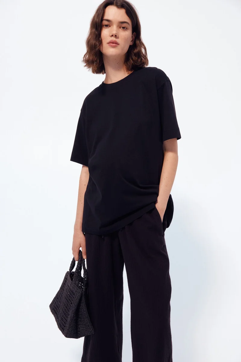 H&M MAMA Wide muslin trousers