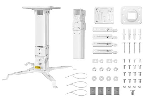 2-Be-Best Heavy Duty Projector Mount Max Load 45lbs / 21kg Extendable 11.4-15.3in / 29-39cm Projectors Ceiling Mount Universal Projector Mounts Angle Adjustable Strong White - Image 5