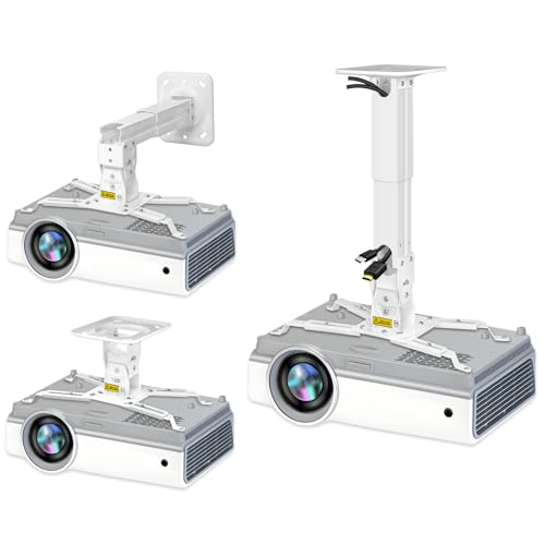 2-Be-Best Heavy Duty Projector Mount Max Load 45lbs / 21kg Extendable 11.4-15.3in / 29-39cm Projectors Ceiling Mount Universal Projector Mounts Angle Adjustable Strong White - Image 1