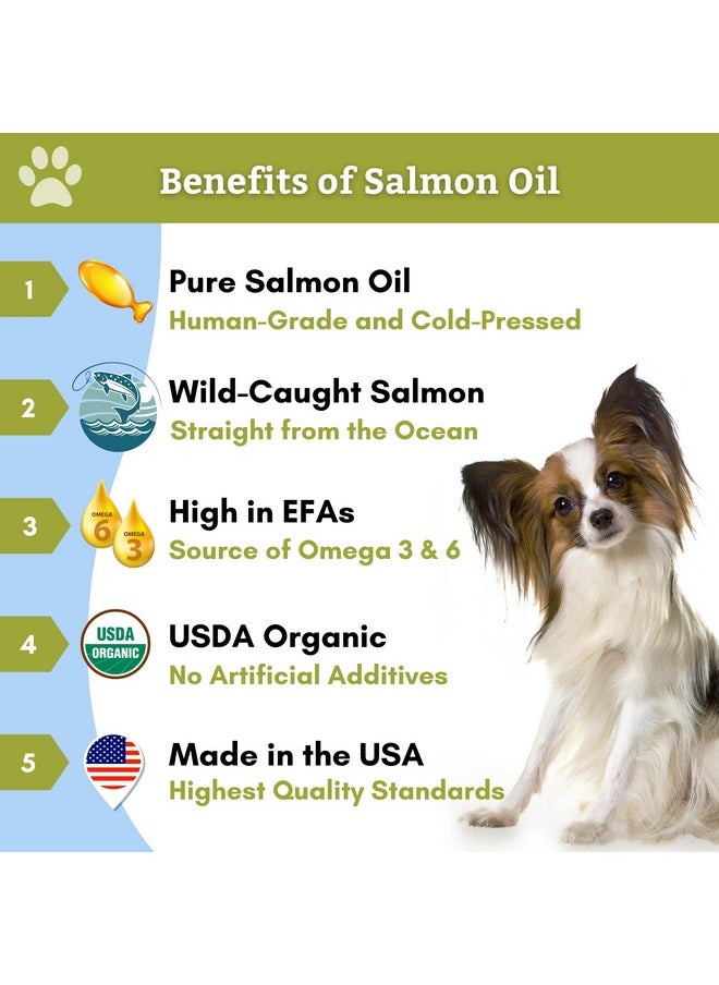 Wholistic Pet Organics Salmon Oil: Deep Sea Wild Alaskan Salmon Oil For Dogs And Cats  Natural Omega 3 Dog Fish Oil Supplement With Epa And Dha For Skin, Coat, Heart And Nervous System Health  - Image 2