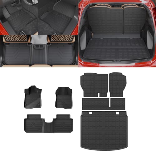 Thinzyou Floor Mats Compatible with 2023 2024 2025 2026 Honda CRV (Include Hybrid) Trunk Mat Cargo Liner All Weather Back Seat Cover CR-V Accessories (Upper Deck, Trunk Mat+Backrest Mats+Floor Mats) - Image 1