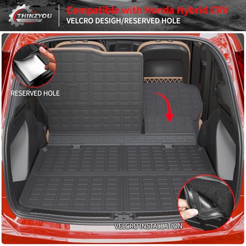 Thinzyou Floor Mats Compatible with 2023 2024 2025 2026 Honda CRV (Include Hybrid) Trunk Mat Cargo Liner All Weather Back Seat Cover CR-V Accessories (Upper Deck, Trunk Mat+Backrest Mats+Floor Mats) - Image 5