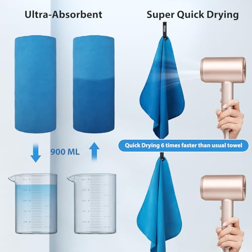 BOGI Microfiber Travel Sports Towel-Quick Dry Towel, Soft Lightweight Microfiber Camping Towel Absorbent Compact Travel Towel for Camping Gym Beach Bath Yoga Swimming Backpacking (M:40''x20''-Blue) - Image 5