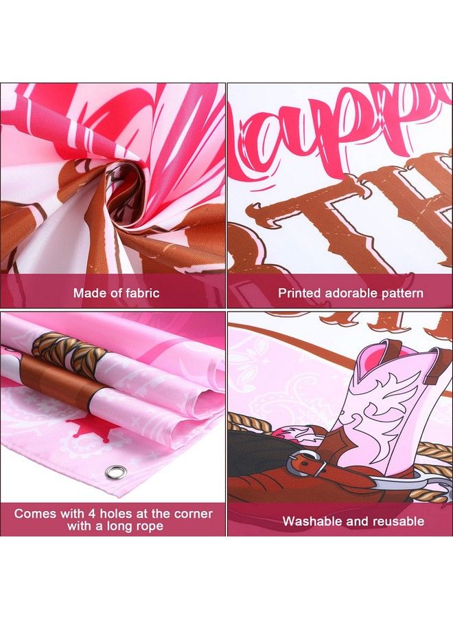 Sumind زينة حفلة عيد ميلاد رعاة البقر الغربية - لوازم حفلة عيد ميلاد بموضوع رعاة البقر - لافتة خلفية لحفلة عيد ميلاد رعاة البقر - خلفية لالتقاط الصور في الغرب المتوحش للبنات - Image 4