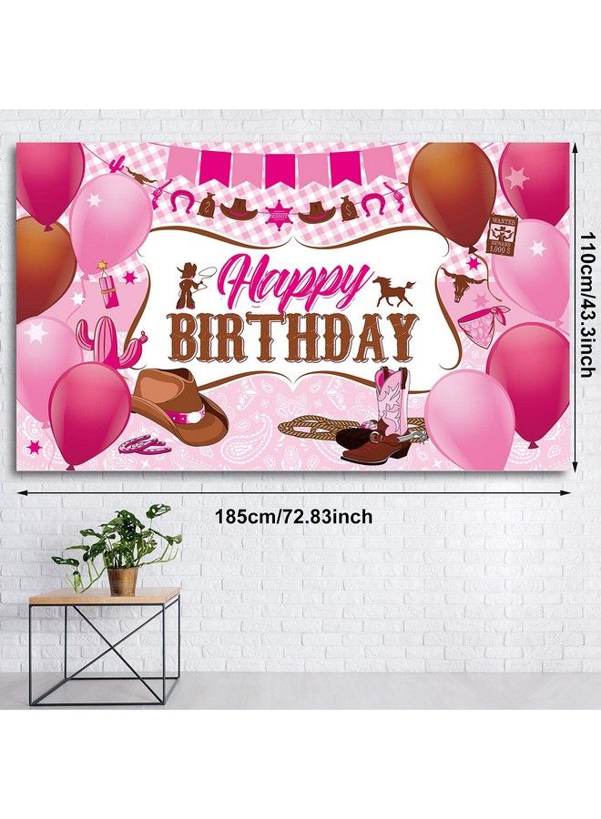 Sumind زينة حفلة عيد ميلاد رعاة البقر الغربية - لوازم حفلة عيد ميلاد بموضوع رعاة البقر - لافتة خلفية لحفلة عيد ميلاد رعاة البقر - خلفية لالتقاط الصور في الغرب المتوحش للبنات - Image 3