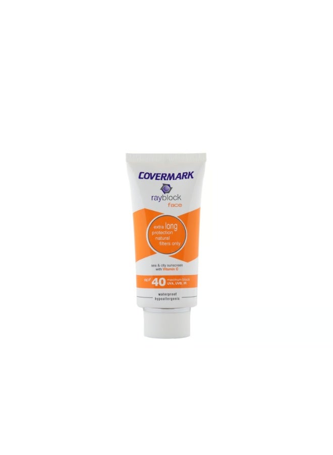 Covermark Rayblock Face Tinted Cream Anti-Aging Sunscreen SPF40 Soft Brown 50ml - Image 1