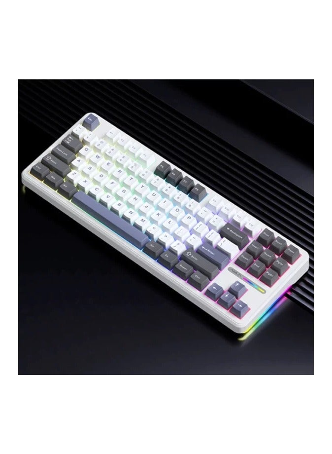 AULA F87 Pro Wireless Mechanical Keyboard Tri-mode,87 key layou,White Blue - Image 2