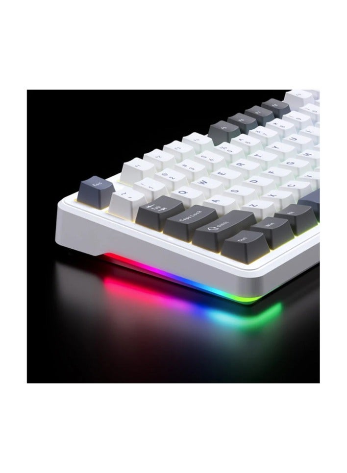 AULA F87 Pro Wireless Mechanical Keyboard Tri-mode,87 key layou,White Blue - Image 3
