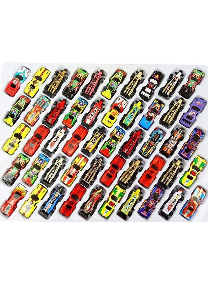 مجموعة سيارات معدنية للأطفال - 50 سيارة سباق متعددة الألوان، مصنوعة من معدن قوي، مناسبة لعمر 3 سنوات فأكثر، حركة سلسة بدون بطارية، مثالية للهواة والمجموعات - Image 2