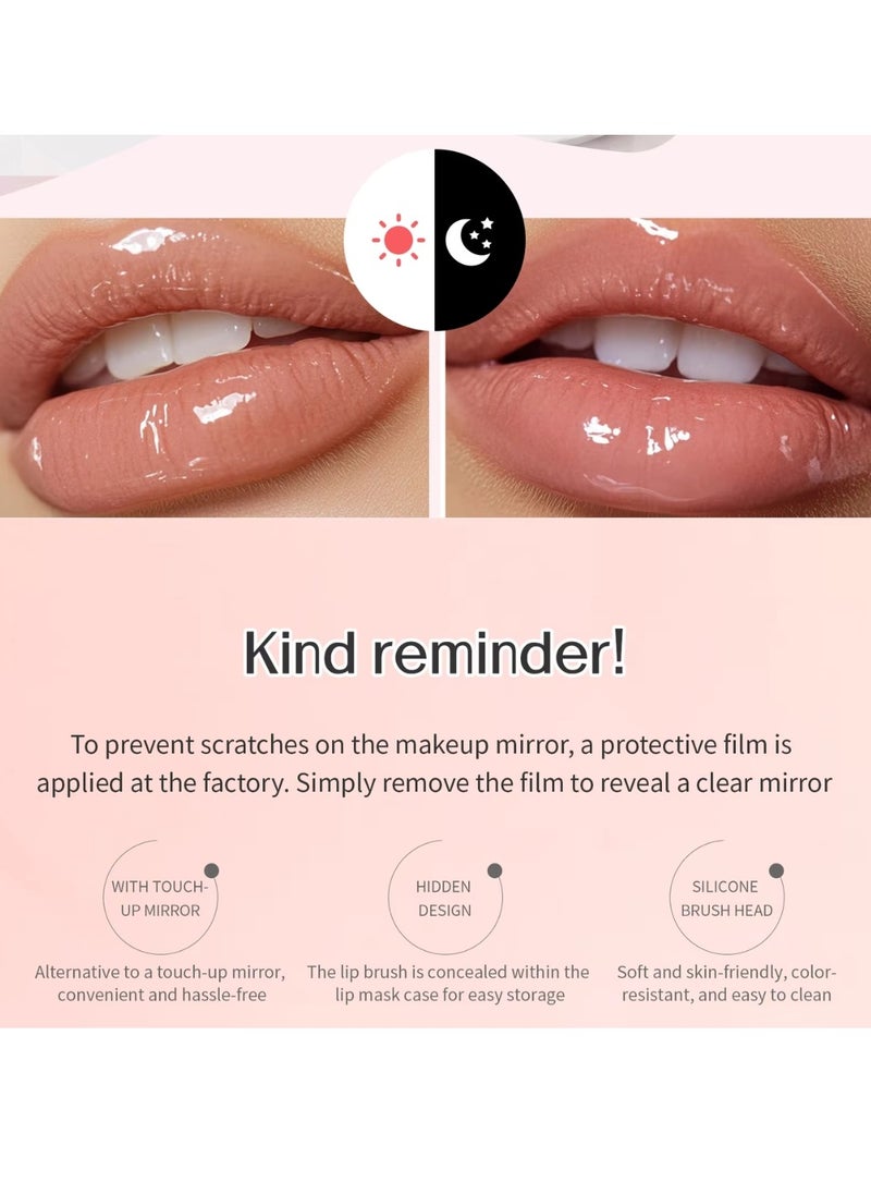 QIC - Moisturizing Lip Mask Lip Sleeping Mask Lip Mask with Brush and Mirror for Day & Night Repair, Reduce Lip Lines & Wrinkles, Soft Smooth Hydrating Rich Texture Lips Sleep Mask 12g - Image 1