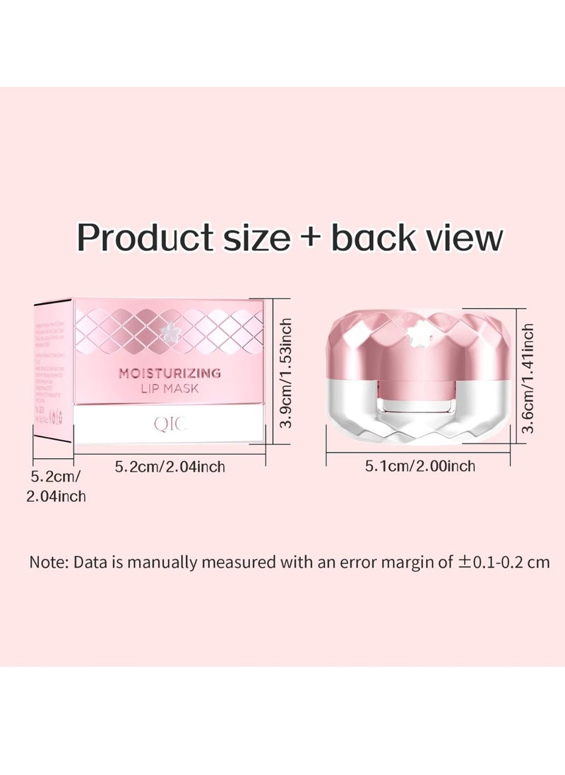 QIC - Moisturizing Lip Mask Lip Sleeping Mask Lip Mask with Brush and Mirror for Day & Night Repair, Reduce Lip Lines & Wrinkles, Soft Smooth Hydrating Rich Texture Lips Sleep Mask 12g - Image 1