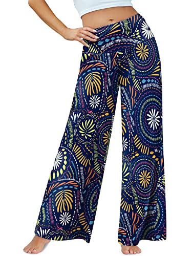 Arolina Women's Stretchy Wide Leg Palazzo Lounge Pants Casual Comfy High Waist Palazzo Pants - Image 2
