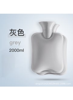 Generic Faux Rabbit Fur Hot Water Bag Mini PVC Warm Pouch Grey 2000ml 