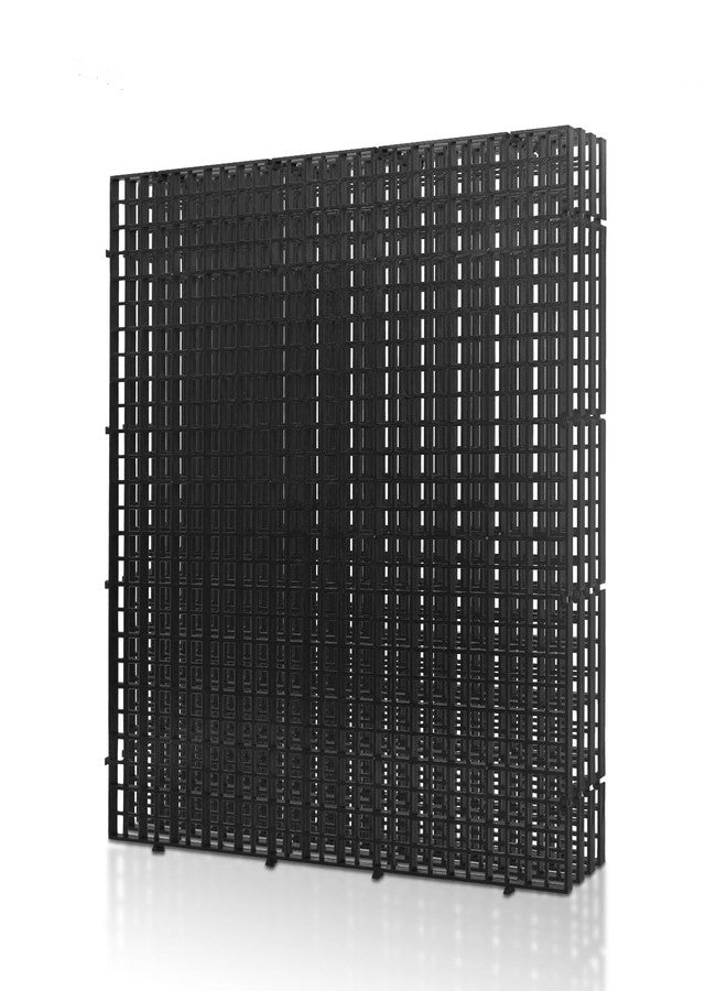 LINLAN 4 Pieces 11.8x11.8in (30X30cm) Aquarium Grid Plastic, Fish Tank Divider, Egg Crate for DIY Filtration and Bottom Protection in Aquascaping (Black-No Accessories) - Image 1