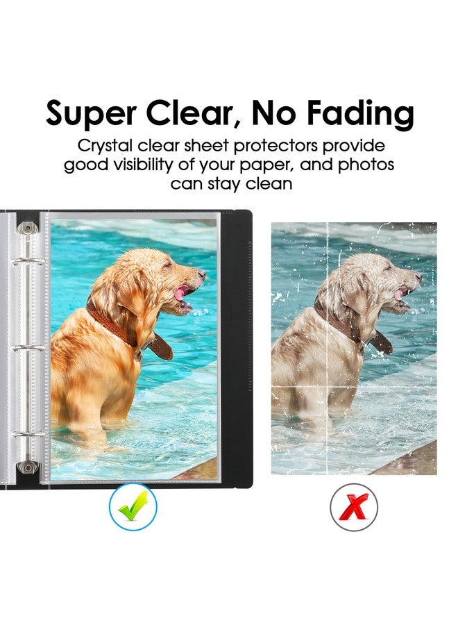 KTRIO Heavyweight Sheet Protectors 5.5 X 8.5 Inch, Clear Page Protectors For Mini 3 Ring Binder, Plastic Sleeves For Binders, Top Loading Paper Protector, 100 Pack - Image 5