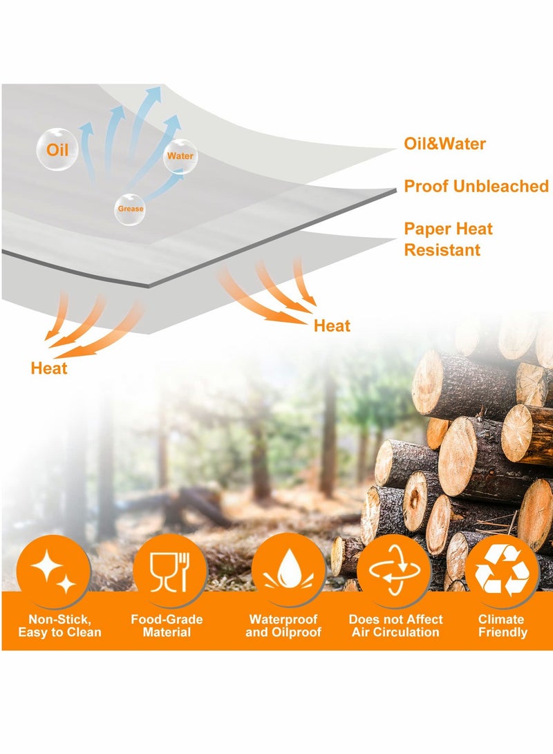 SOLARAE Air Fryer Disposable Paper Liner for Ninja Dual,100PCS Non-Stick Air Fryer Liners Rectangle 10x 7’’, Air fryer Parchment Liners for Ninja DZ201, for Ninja Foodi Dual Air Fryer Accessories Baking Paper - Image 2