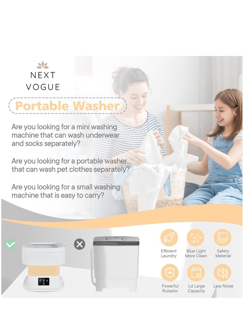 Next Vogue Next Vogue Portable Washing Machine,11.5L Mini Washing Machine for Small Delicates, Underwear, Baby Clothes, Sock. Foldable and portable washing machine for Apartment, Home, Hotel, Camping, RV  - Image 4