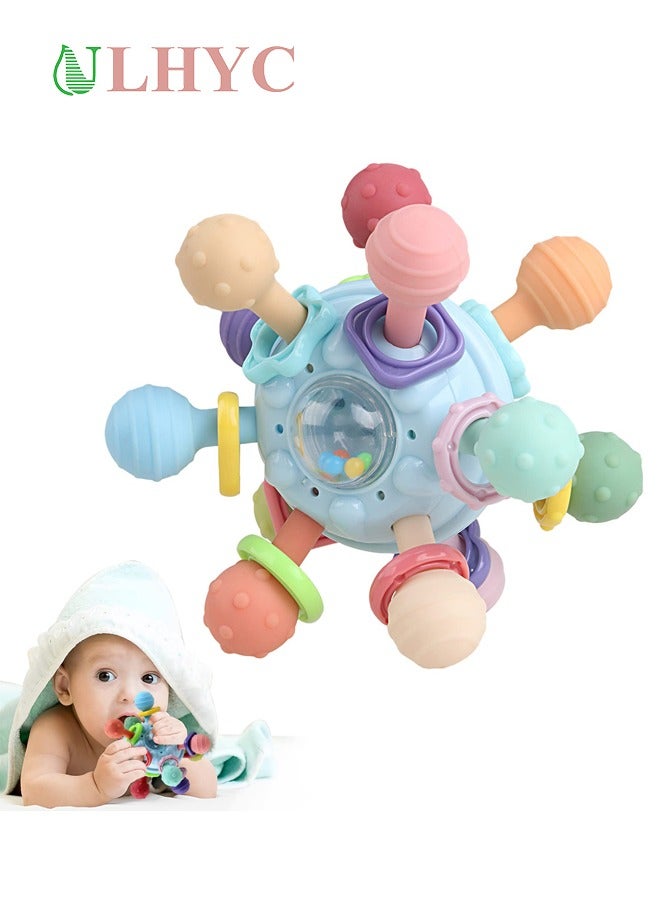 Baby Toys Manhattan Ball,Colorful Teething Toys,Environmental Protection Soft Glue,Can Bite,Baby Hand Grip Ball Rattle Toy - Image 1