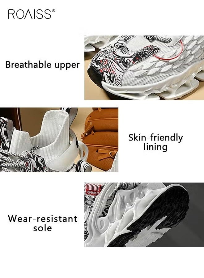 roaiss Men Stylish Sneakers, Lightweight Breathable Trainers for Men, Lace up Non Slip Sports Shoes, Shock Absorbing Athletic Shoes with Soft Lining, Suitable for Daily Wear and Outdoor Activities - Image 5
