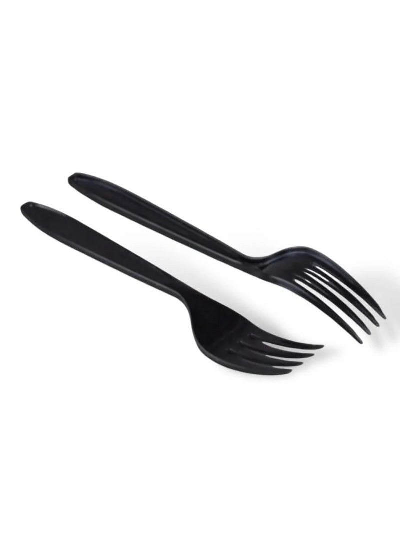 SKP Plastic VIP plastic forks, large size, black color (50 pieces) 
