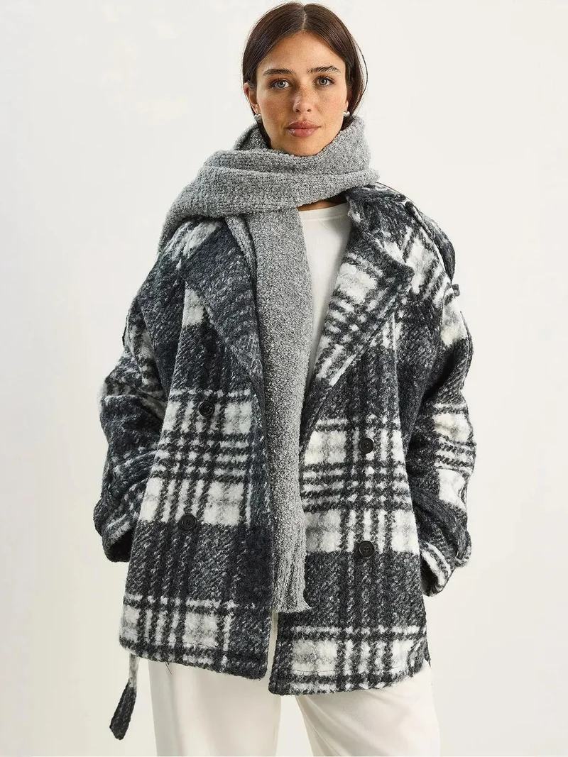 Bianco Lucci LUCCI Oversized Button Closure Coat