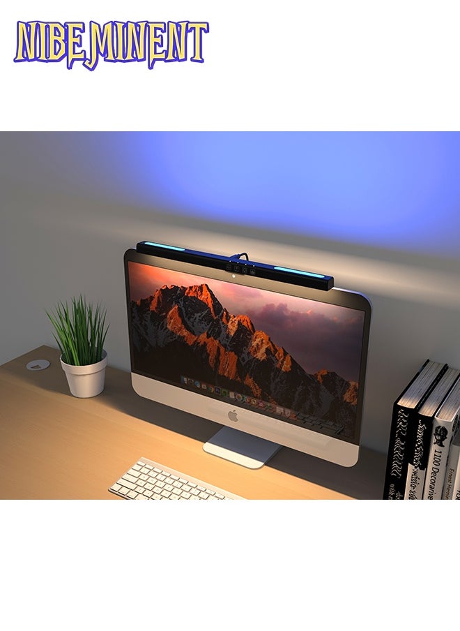 NIBEMINENT Computer Monitor Lamp, 7 RGB Light Modes, Eye Caring, No Screen Glare Monitor Light, Dimmable, 3 Color Temperature, Atmosphere Desk Lamp for Office, Study, E-Sports 39.8*11.2*8.7cm  - Image 5