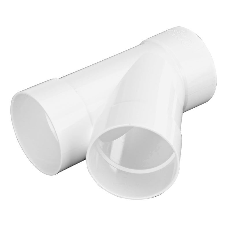 NDS NDS 3P08 PVC S&D 45° Wye, 3-Inch, for Hub X Hub X Hub Solvent-Weld Connections, for use with 3-Inch Sewer and Drain Pipe, White  - Image 3