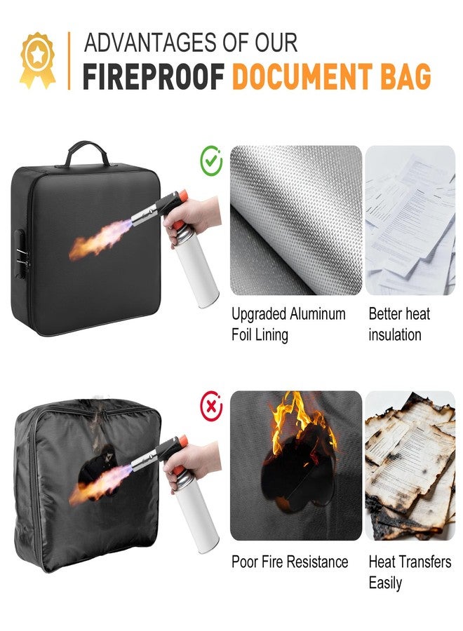 kanhiro Fireproof Waterproof Document Bag with Lock - Image 3