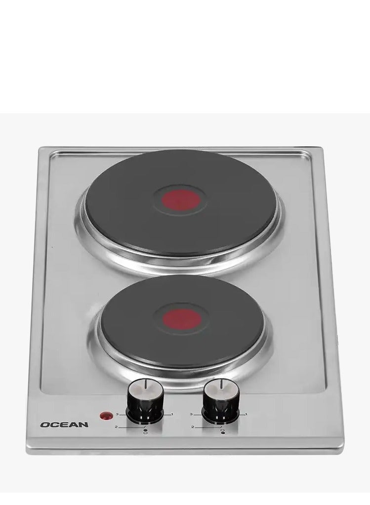 Ocean OEHF32I, Built‑in Electric Hob, 30 cm, 2 Cooking Zones, Stainless Steel - Image 1