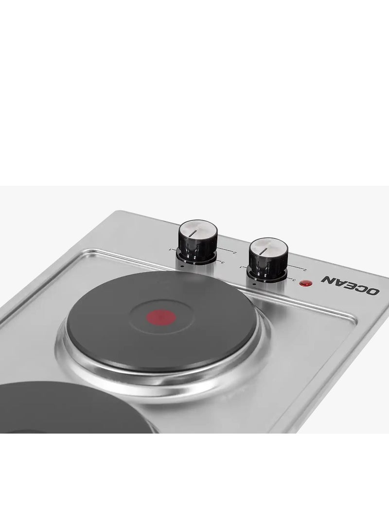 Ocean OEHF32I, Built‑in Electric Hob, 30 cm, 2 Cooking Zones, Stainless Steel - Image 2