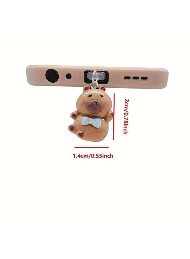 Cute Capybara Doll Phone Dust Plug PVC Material Fits All Type C Ports Bear Fish Design - Image 3