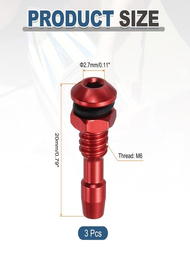 MECCANIXITY 3Pcs 20mm M6 RC Boat Water Nipple Water Outlet Nozzle Aluminium Alloy Cooling Tube Extension for RC Boat Motor Cooling System Kit Red - Image 2