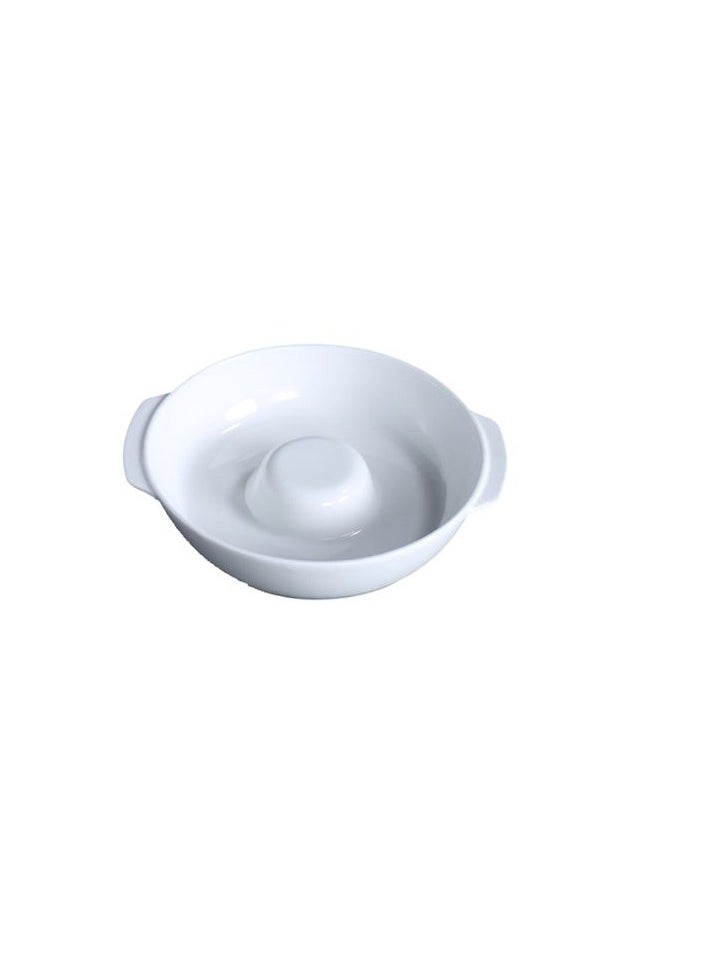 Generic - Ivory Porcelain Baking Round Dish (20x17.5x 4.6)cm - Image 1