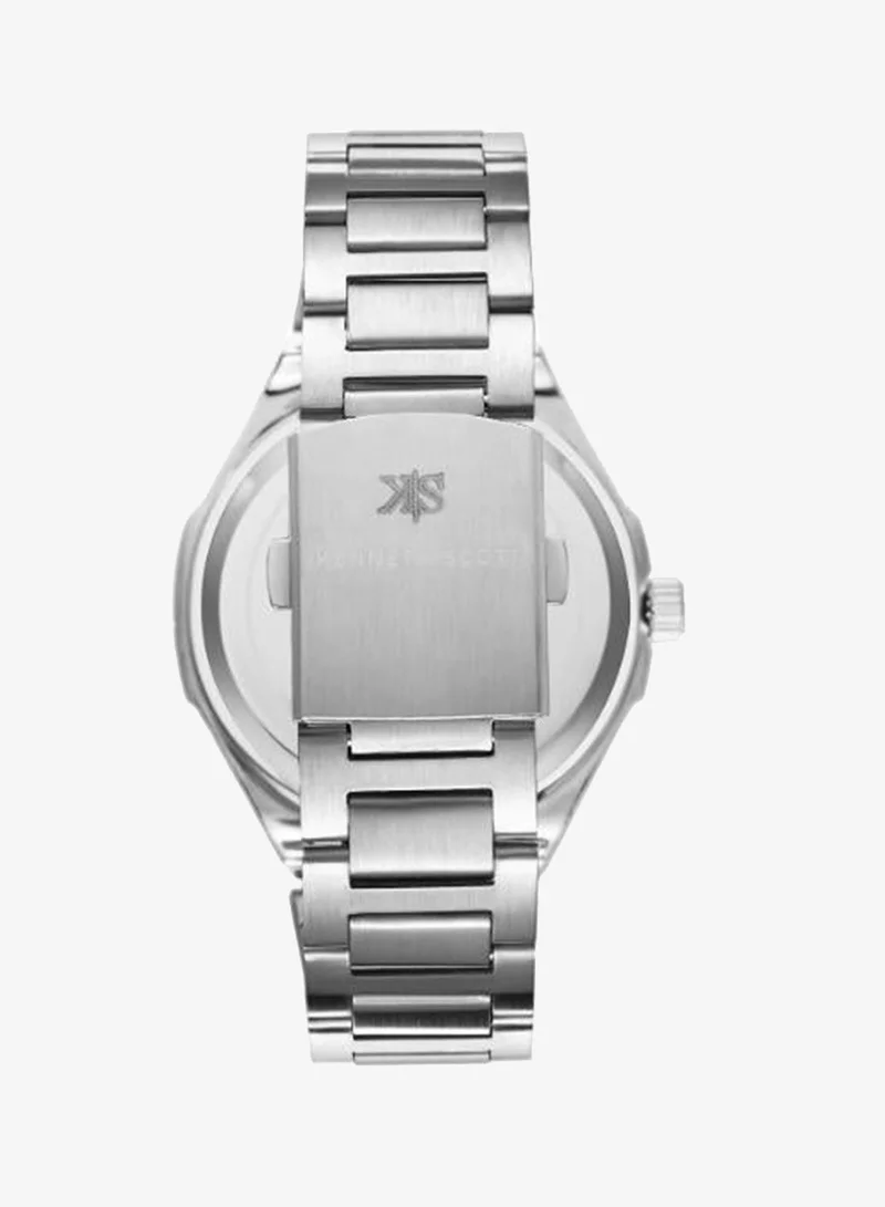 Kenneth Scott White Kenneth Scott Men SL28D Movement Watch, Analog Display and Stainless Steel Strap - K23026-SBSW, Silver for Men | Best Price UAE