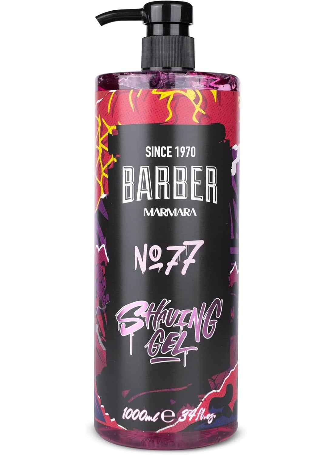 barber marmara BARBER MARMARA Mens Shaving Gel No 77  Mens Shaving Gel Transparent 1000 ml  Shaving Gel Men  Precise Shaving of Beard Contours  Does Not Foam  Cools the Skin  with Pump Dispenser 