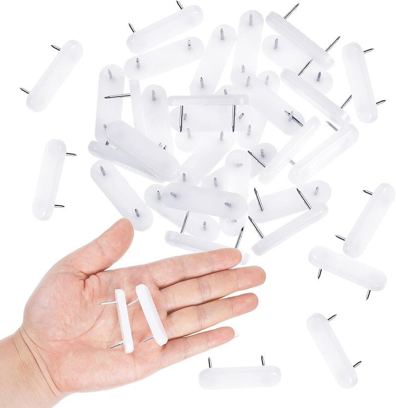 Jetec Plastic Head Double Pins Bed Skirt Holding Pins White Furniture Chair Leg Brooch Glide Nails Holding Brooch for Slipcovers and Bedskirts(15 Pieces) - Image 4
