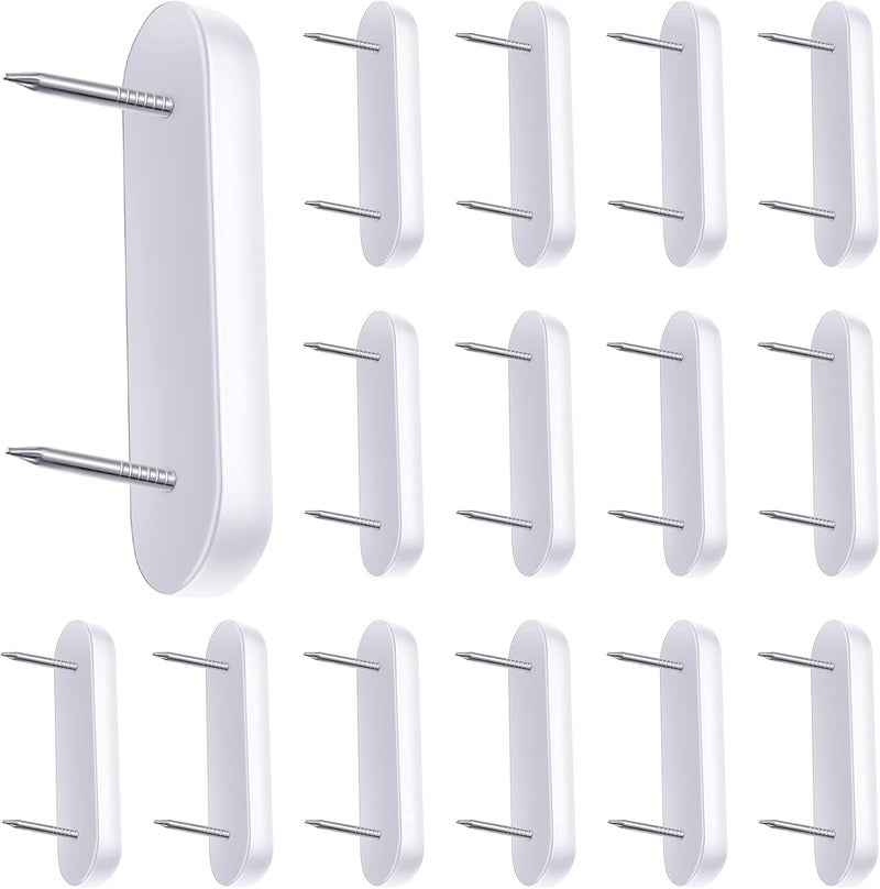 Jetec Plastic Head Double Pins Bed Skirt Holding Pins White Furniture Chair Leg Brooch Glide Nails Holding Brooch for Slipcovers and Bedskirts(15 Pieces) - Image 1