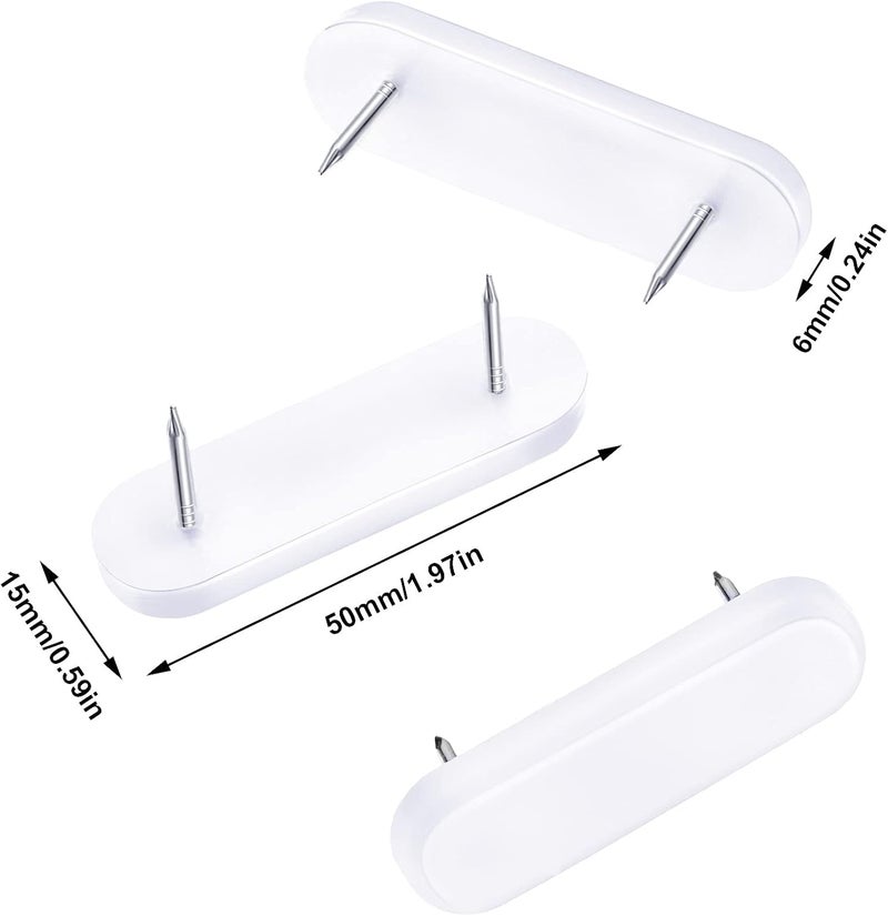 Jetec Plastic Head Double Pins Bed Skirt Holding Pins White Furniture Chair Leg Brooch Glide Nails Holding Brooch for Slipcovers and Bedskirts(15 Pieces) - Image 2