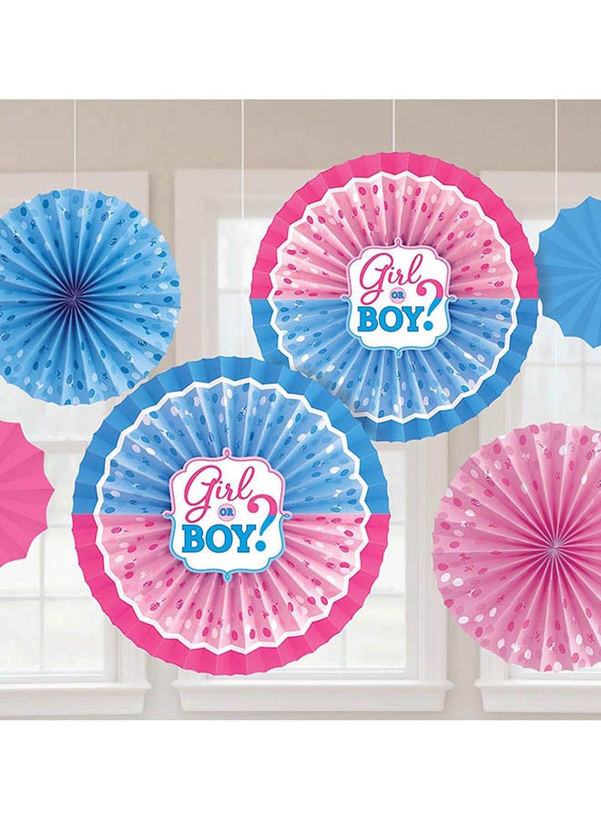 Amscan Baby Shower - Girl Or Boy? Paper Fan Decorations 6pcs