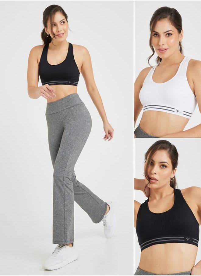 Styli - Pack of 2 - Double Stripe Waist Strap Sports Bra - Image 1