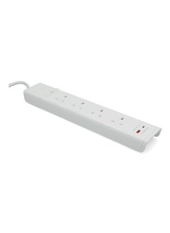 AL FANAR 4-Socket 2-USB Durable Power Extension Cord White 3 m CE043M2AC20  - Image 2