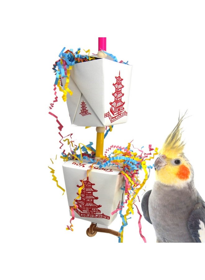 Bonka Bird Toys Bonka Bird Toys 3874 Duo Take Out Small Medium Bird Toy Oyster Pail Treat Box Foraging Paper Chew Shred Cockatiel Parakeet Conures and Other Similar Birds - Image 1