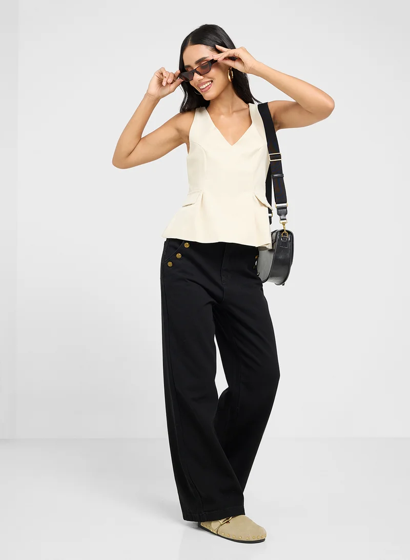 Ginger V Neck Vest With Pockets